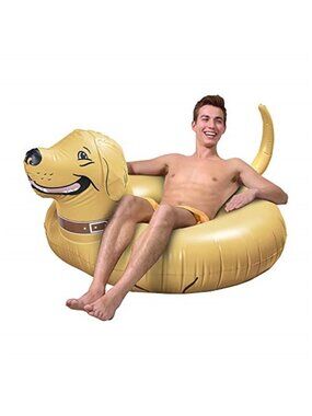 Inflatable Pool Float Dog Party Tube 4 Foot Large Vinyl Swim Raft Party Float